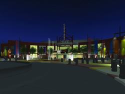 Artist's drawing of the theater at night, with the street in the foreground. - , Utah